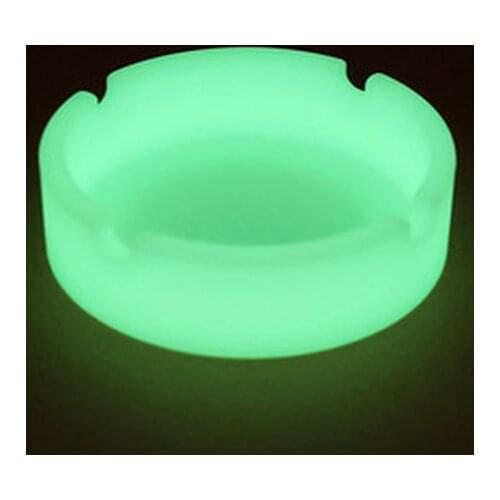 1PCS Round/Square Luminous Silicone Ashtray Desktop White Yellow Powder Ashtray Carrying Case Weed Tray Set