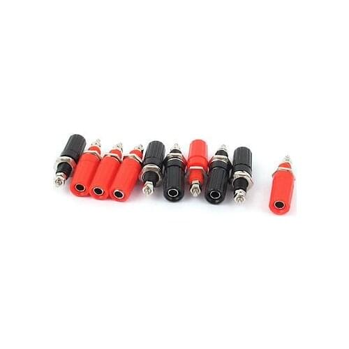 10Pcs Black Red Audio Speaker Amplifier 3mm Thread Banana Jack Binding Post