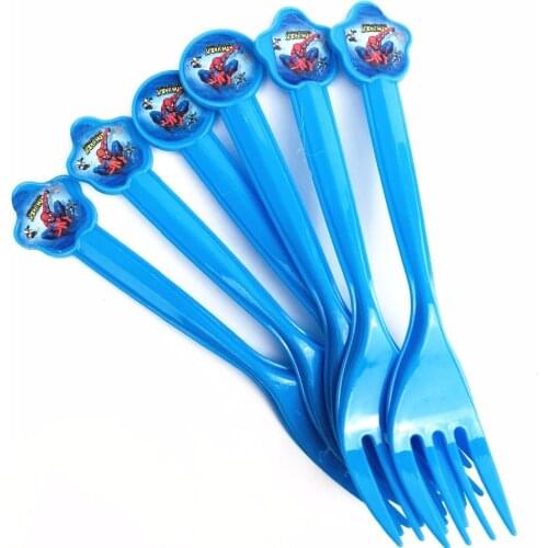10pcs/set Spiderman Knives/Forks/Spoons Cartoon Theme Party For Kids Birthday Decoration Theme Disposable Forks Party Supplies