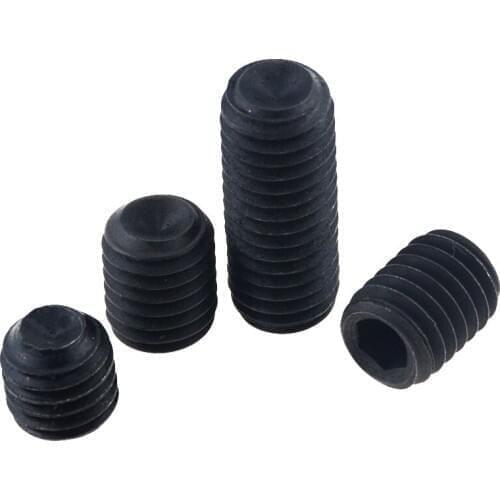 10PCS M6*5 6 8 10 12 16 20 25 DIN916 Black Grade 12.9 Alloy Steel Hex Hexagon Socket Allen Cup Point Grub Screw Set Bolt M6x5