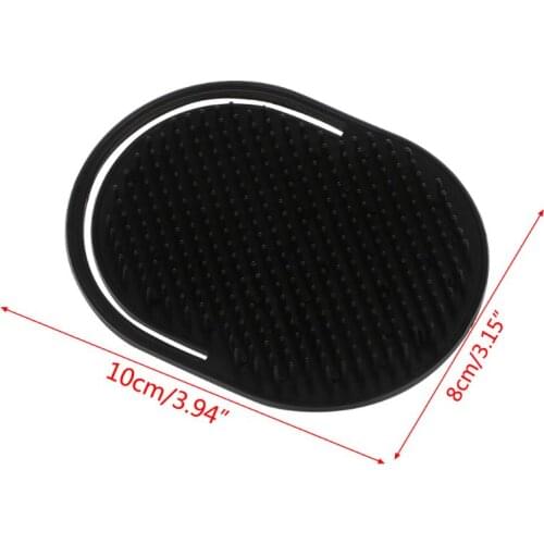 2 Pcs Pocket Travel Hair Comb Brush Men Beard Mustache Palm Scalp Massage Black