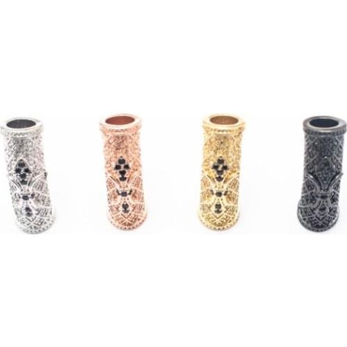 28*8mm Iris elbow micro pave cz zircon cubic zirconia beads DIY Copper necklace bracelet connectors accessories yuh24