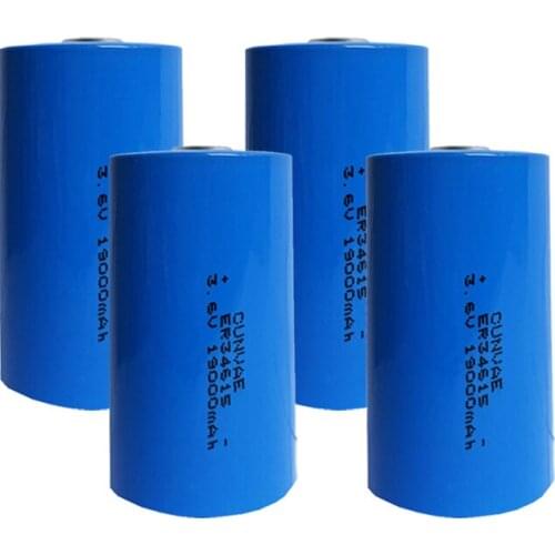 4Pcs CUNVAE ER34615 34615 3.6V lithium battery D Size Battery Unrechargeablee Lithium Battery ER34615 LS34615 19000mAh