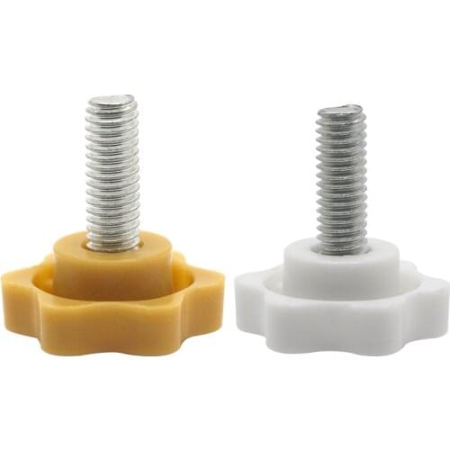 5-10pcs Plum Blossom Screws Hand Twist Screws Pentagram Star Handle Plastic Handle Screw yellow/white