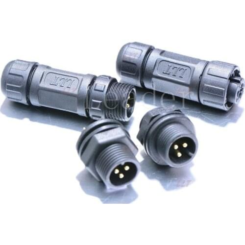 50 pairs/lot pole M12 butt type, thread lock, male female waterproof cable connector butt type waterproof cable connector