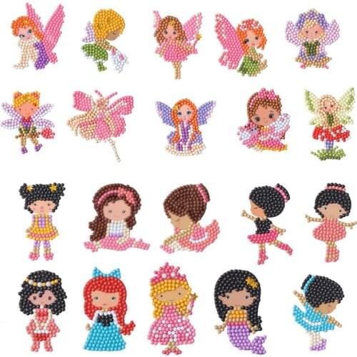 5D DIY Diamond Stickers Sets Angel Girl animal Painting For Kids Diamond mosaic Sticker kits embroidery tool