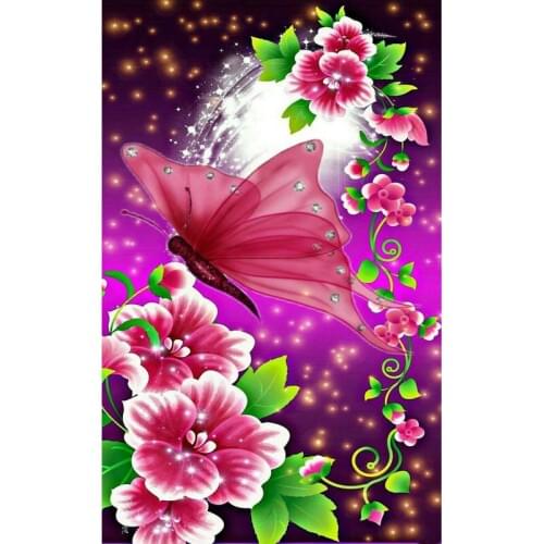 New handmade sewing art butterfly flower decoration 5d diy diamond painting full square cross stitch animal 3D Diamond drawing