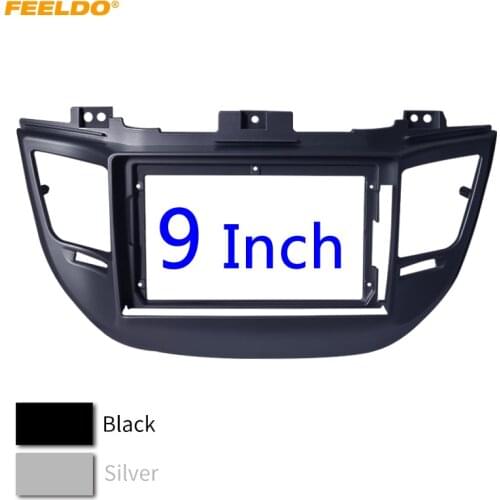 FEELDO Car Stereo Audio Fascia Frame Adapter For Hyundai IX35/Tucson 9" Big Screen 2Din Dash Fitting Panel Frame Kit #HQ3156