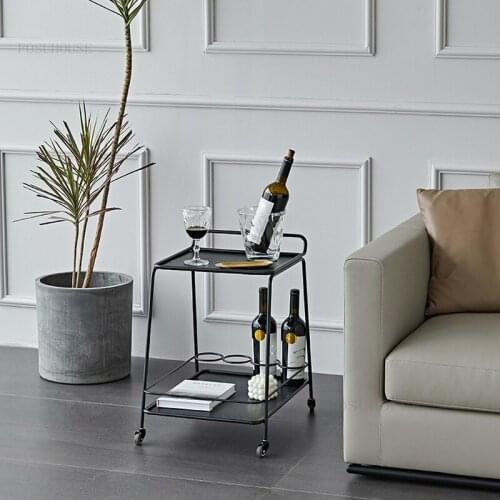 Household Furniture Small Apartment Kitchen Island for Hotel Club Villa Storage Trolleys Living Room Restaurant Cart with Wheels