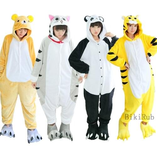 For Adults Panda Bee Costumes Kids Pajamas For Women Animal Bat Totoro Unicorn Onesie Men Sleepwear Flannel Pijamas
