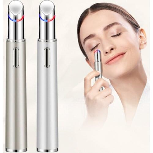 New Electric Eye Massager Vibration Anti-Aging Skin Care Pen Massager LED Light Therapy Facial Lifting Stick Remove Eye Bags