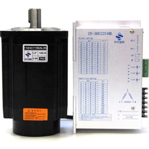 China Fast delivery 110mm wide 12N.m 3 phase Hybrid nema 43 stepper motor and driver kit for Engraving machine