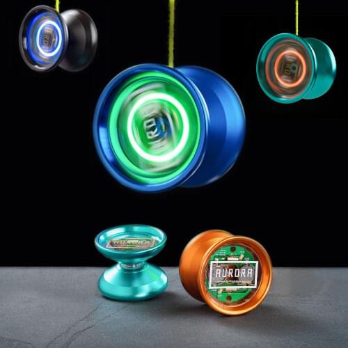 MAGICYOYO YoYo classic childrens toy Aluminum Alloy Professional Yoyo Ball with LED Light Cover Remover String for Kids Adult