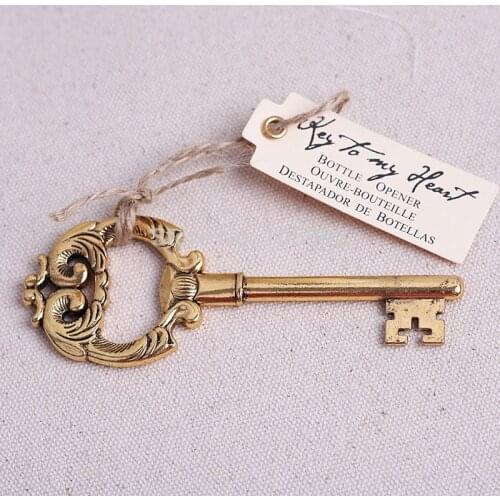 "The key to my heart" antique bottle opener souvenir wedding favor and wedding gifts for guests gift 100PCS
