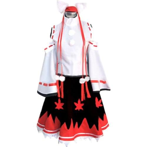 Touhou Project Inubashiri Momiji Cosplay Costume with hat ears custom any size