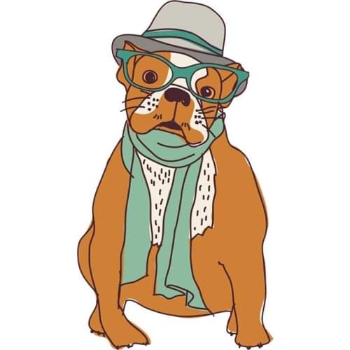 Hot Fashion Puppy Cover Scratches Car-Stickers and Decals Fashion Car Accessories for Rear Window Trunk Bumper KK14*8cm