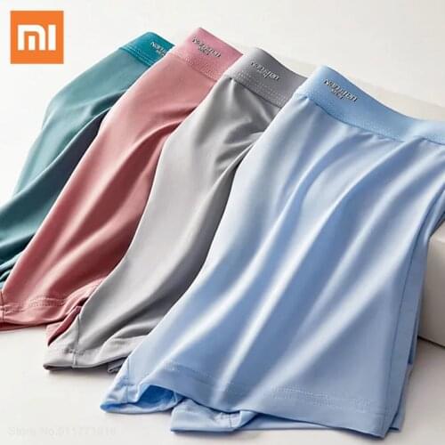 3Pcs Xiaomi Mens Panties Graphene antibacterial Ice Silk Panties Breathable Man Shorts Mens Underware Ultra-thin Boxer Shorts