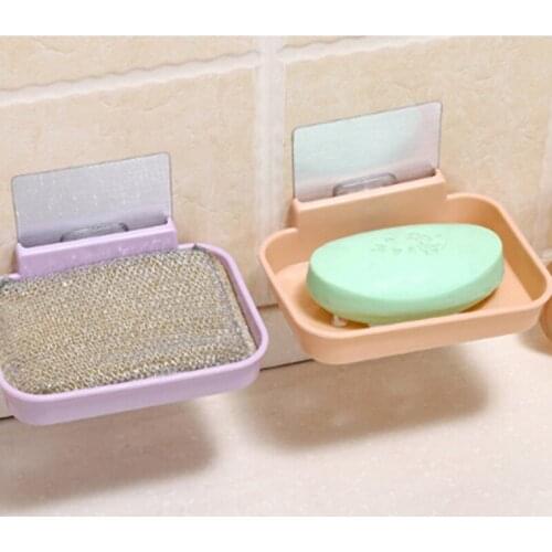 Soap Box Seamless Adhesive Soap Dish Storage Holder Wall Mount Stand Bathroom Accessories Kitchen Tool