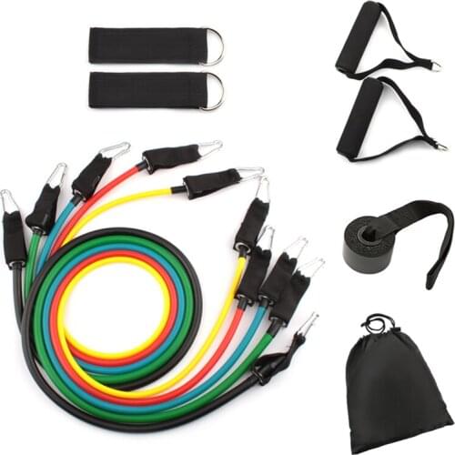 11pcs Resistance Bands Set Yoga Pull Rope Fitness Elastic Bands Crossfit Strength Training Fitness Gum Rubber Expander Workout