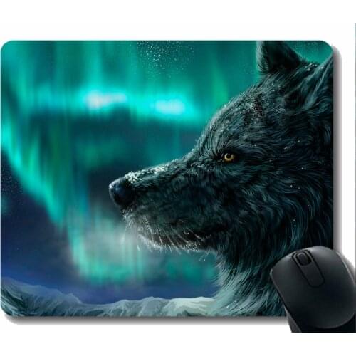 Mouse Pad Non-Skid Natural Rubber Rectangle Mouse Pads,Animal wolf navy Mousepad Nonslip Rubber Backing