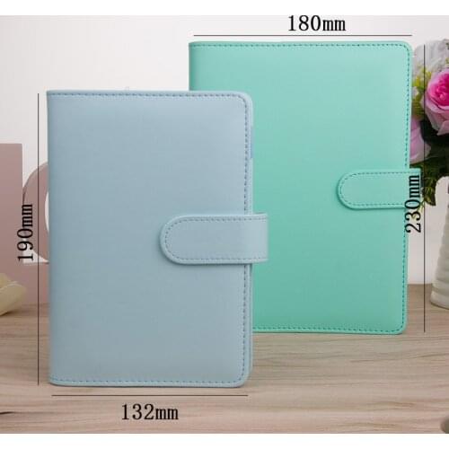 Creative A5/A6 Notebook PU Leather Binder Handbook Macaron Notepad Loose-leaf Notebook Handbook School Stationery