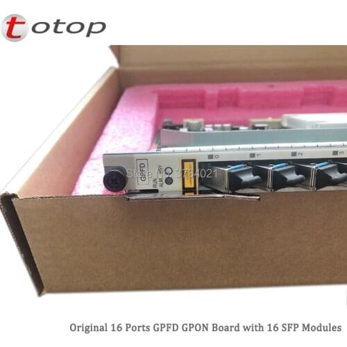 Oringal 16 ports OLT GPON card GPFD for Huawei MA5600T, MA5680T or MA5683T OLT, with 16 B+ SFP modules GPFD GPON Interface board