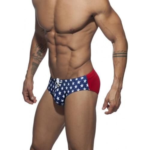 Men Swim Briefs Stars Printed Low Waist Simwear With Push Pad High Quality Summmer Swim Trunks Boxer Beach Shorts