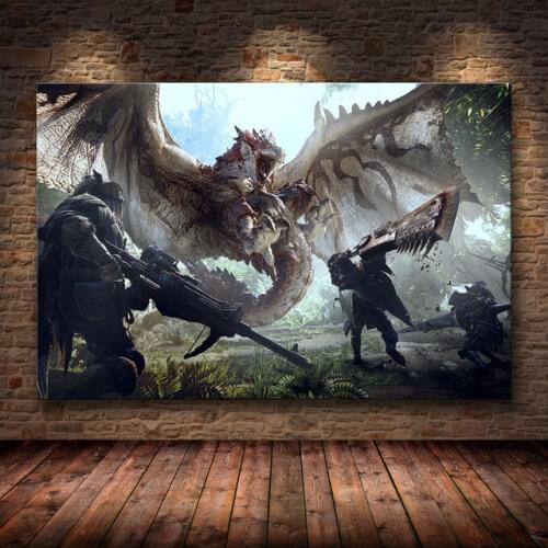 The Poster Decoration Painting Of MONSTER HUNTER WORLD On HD Canvas Painting Art Posters And Prints Living Room Decoration