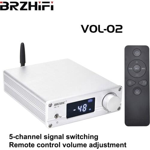 BRZHIFI VOL02 Preamplifier Bluetooth 5.0 QCC3008 HiFi Digital Audio Amp For Power Amplifier Active Speakers Support SBC AAC APTX