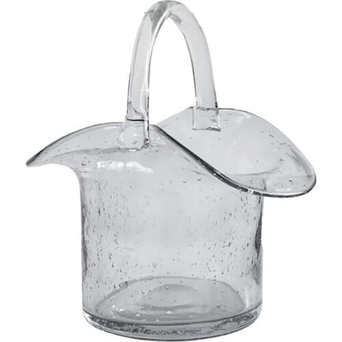 Transparent Glass Bag Vases Shopping Basket Bubble Vase Desktop Storage Fruit Basket Modern Home Decoration Flower Arrangement