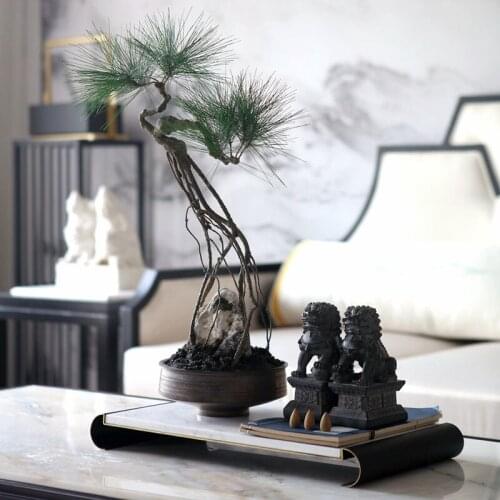 Chinese Zen Soft Decoration Furnishings Rectangular White Marble Tray For Villa Hotel Living Room Coffee Table Decor Ornaments