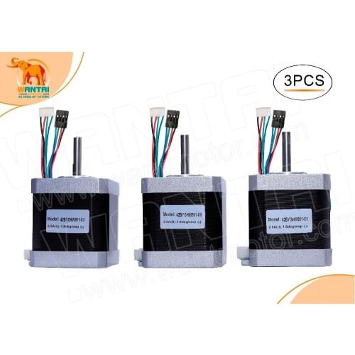 3pcs NEMA17 78 Oz-in CNC stepper motor stepping motor/2.5A wantai cnc motor 42BYGHW811-X1 High Quality in 3D Printer