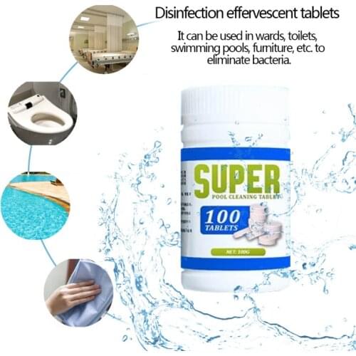 100G/Bottle Swimming Pool Cleaner Tablets Multifucntion Effervescent Tablets Spray Cleaner Bathtub Water Cleaner Tablets