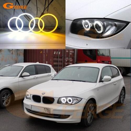 Ultra Bright Dual Color Switchback Day Light turn signal light SMD LED Angel Eyes For BMW 1 Series E81 E82 E87 E88 2004-2012