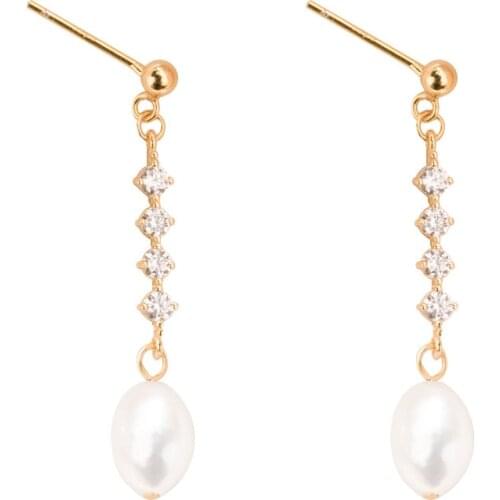 Gorgeous 925 Sterling Silver Pearl Drop Earrings for Women Wedding Bridal Engagement Party Earring Female Jewelry