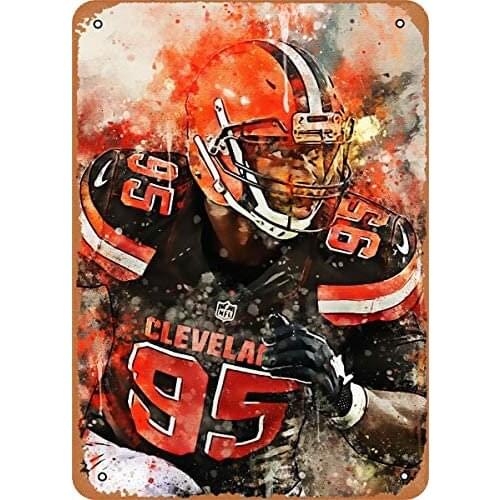 Fanzi Vintage Look Metal Sign Legend Myles Garrett 8"X12" Tin Plate Wall Decor