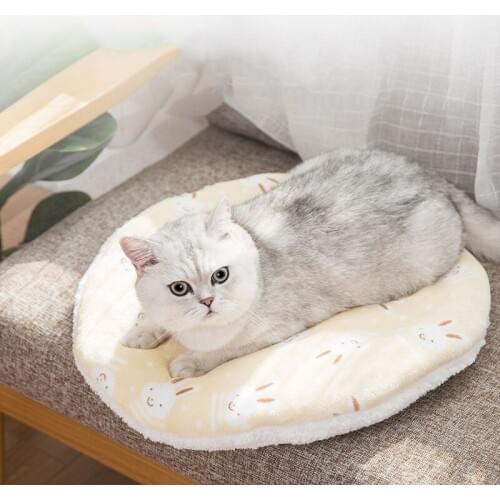 Winter soft mat blanket cats bed rabbit bear print pets accessories plush fleece cushion warm pillow beds for small medium dogs