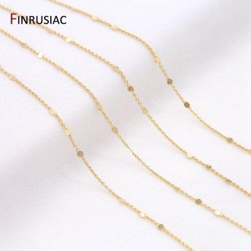 Simple Thin Chain For DIY Handmade Bracelet, Tassel Earring Necklace Jewelry Making Accessories, 14K Gold-Plated Round O-Chain
