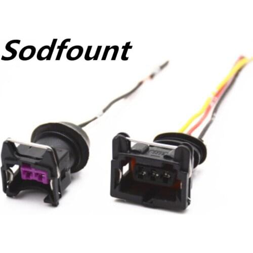 1pcs Automotive universal injector 3p 2p connector socket with cable