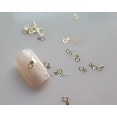 MS335-2 100pcs Gold Cute Ring Metal Sticker Nail Art Metal Sticker Nail Art Decoration Non-adhesive Sticker