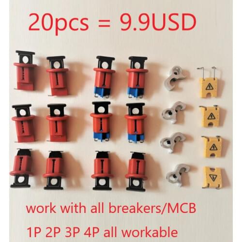 20pcs/lot POS PIS POW ABB MCB lockout push button lockdog, MCB lock ,toggle lock safety circuit breaker lock, pin lockout