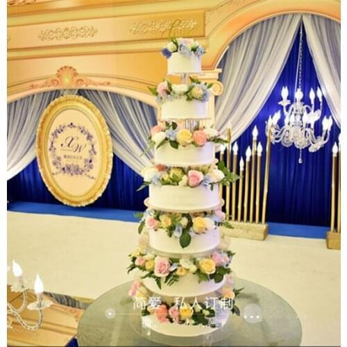 7 tiers Crystal Acrylic Round cake Stand Round cake Display Suitable for Christmas Wedding Birthday Craft