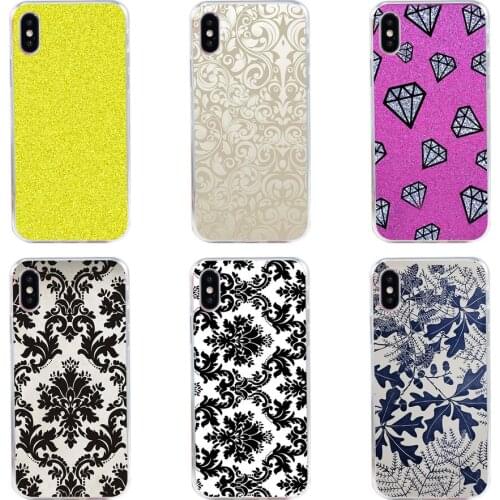 89H black and white flower wallpaper Soft Silicone Tpu Cover phone Case for iphone 5 5s se X XR XS Max case
