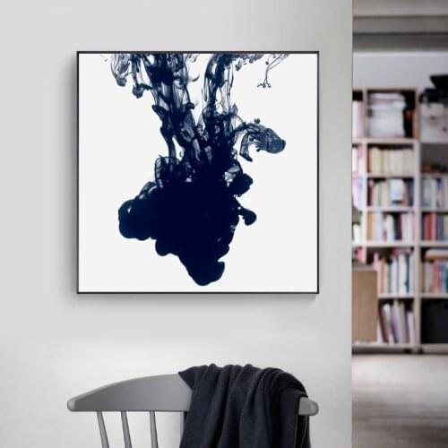 Abstract China ink Canvas Painting Blue Posters Print Modern concretization Wall Art Pictures For Living Room Bedroom home deco