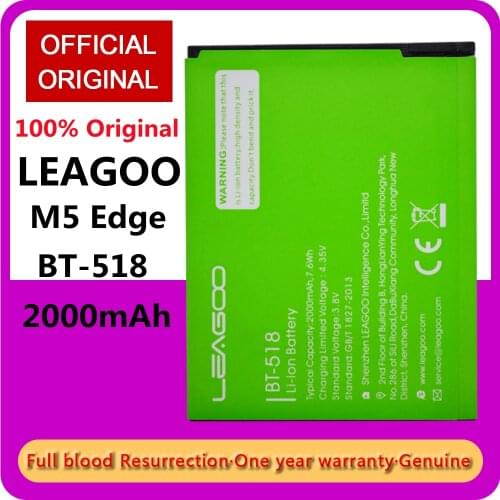 100% Original BT518 for LEAGOO M5 Edge BT-518 Battery Batterie Accu 2000mAh Back Up Bateria for LEAGOO M5 Edge Smart Phone