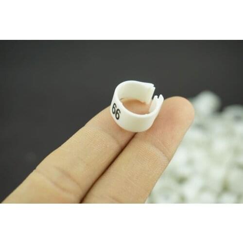 White 14MM Dia 001-100 Numbered Chicken Leg Bands duck Chicken Goose Pet Rings