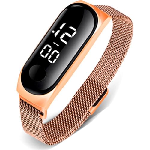 2021 Women Digital Rose Gold Watch Top Brand Luxury LED Watch Electronic Ladies Digital Wristwatches for Women Saat Montre Femme