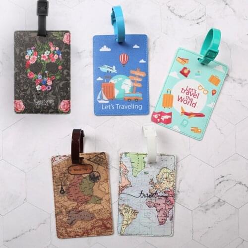 Luggage Case Name Tag Id Labels Travel Bag Suitcase Identification Label Holder Baggage Boarding Summer Beach Bag Tag World Map