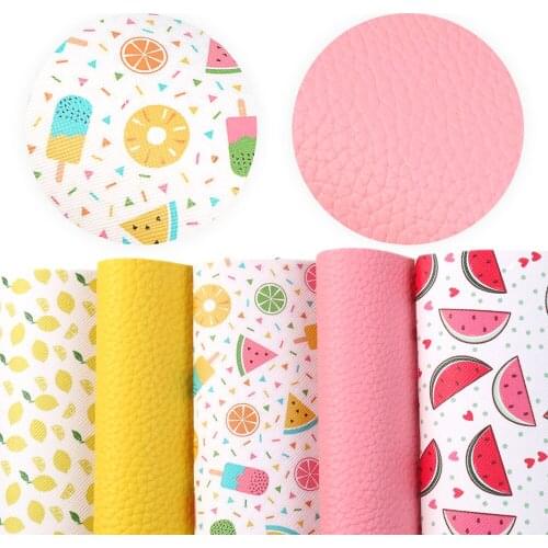 David accessories 5Pieces/set 20*33cm Watermelon Synthetic Leather Patchwork Hair Bow Handbag Shoes DIY,1Yc7257