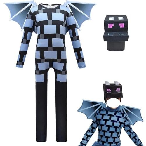 Kids Halloween Costumes Anime Cosplay Boys Girls Game Character Battle Skin Decoration Bodysuit with Wing Mask Party Clothing